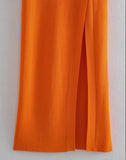 Aurelie Orange  Midi Dress...