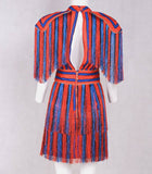 Kaylee Tassel Stripe Mini Dress...