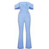 Sky Blue Off Shoulder Set...