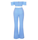 Sky Blue Off Shoulder Set...