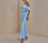 Sky Blue Off Shoulder Set...