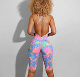 Tie Dyeing Print Backless Jumpsuit...