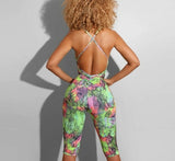 Tie Dyeing Print Backless Jumpsuit...