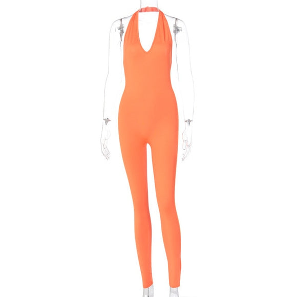 Orange Solid Long Jumpsuit...