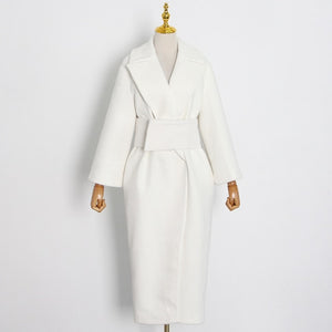 White Elegant Tweed Coat...