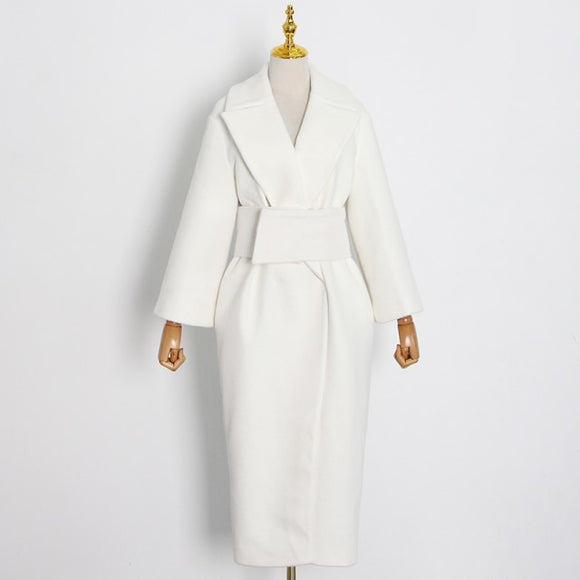 White Elegant Tweed Coat...