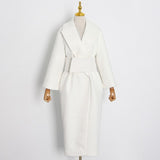 White Elegant Tweed Coat...