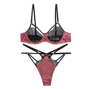 Pink Classic Push Up Lace Set ...