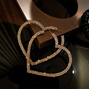 Big Heart Crystal Hoop Earrings...