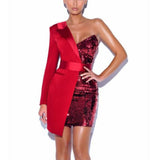 Blazers One Shoulder Dress...