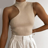 Beige Turtleneck Crop Tops...