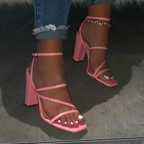 Pink Open-toe High-heeled Sandal...