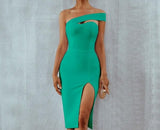 Sky Blue Elegant Bandage Dress...