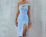 Sky Blue Elegant Bandage Dress...