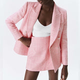 Pink Blazer Coat and Short Set...