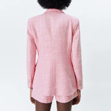 Pink Blazer Coat and Short Set...