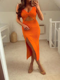 Aurelie Orange  Midi Dress...