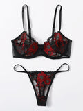 Floral Embroidery Lace Set...