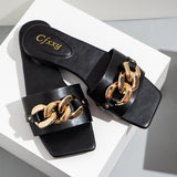 Black Square Toe Flat Shoes...