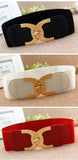 Korean Style Buckle Elastic Wide Belt...