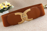 Korean Style Buckle Elastic Wide Belt...