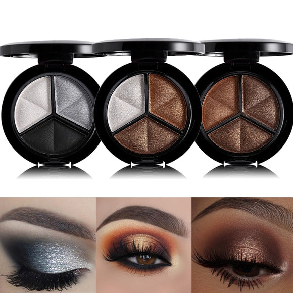 3 Colors Shimmer Glitter Eye Shadow Palette Makeup...