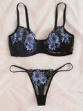 Floral Embroidery Lace Set...