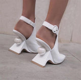 Pearl Heel Decor Ankle Boots...